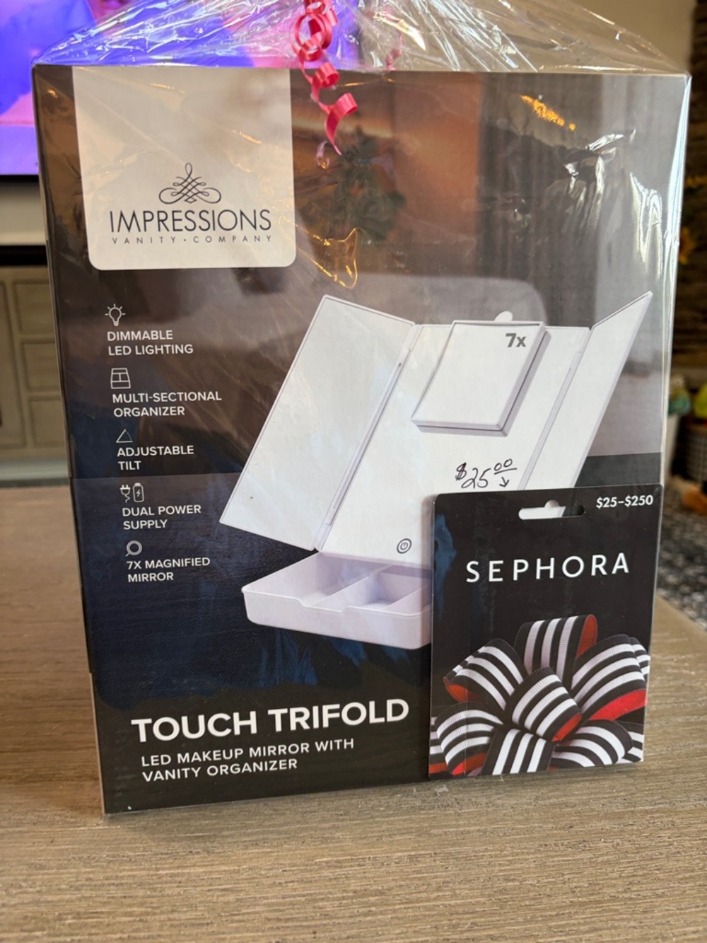 Impressions Touch Trifold LED Makeup Mirror - White plus $25 Sephora gift card